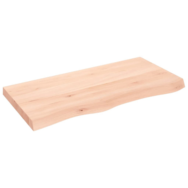 Tischplatte 100x50x(2-6) cm Massivholz Eiche Unbehandelt