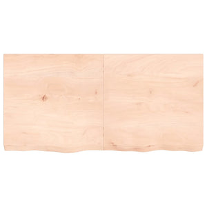 Tischplatte 120x60x(2-6) cm Massivholz Eiche Unbehandelt