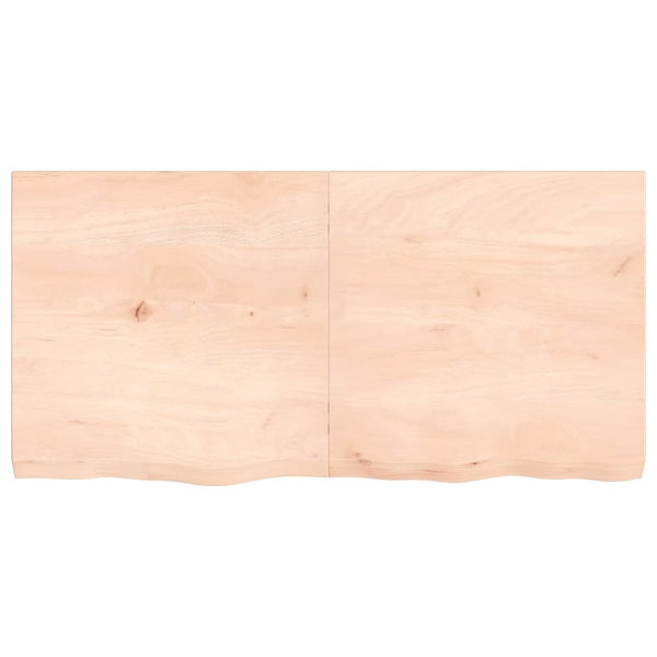 Tischplatte 120x60x(2-6) cm Massivholz Eiche Unbehandelt