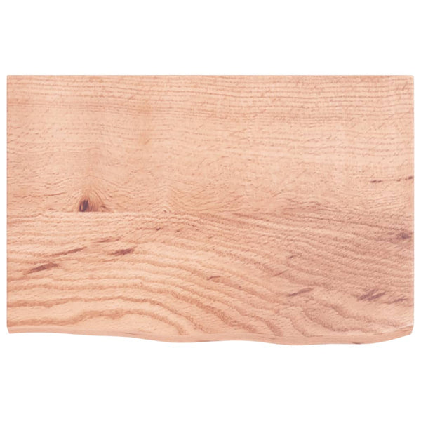 Tischplatte Hellbraun 60x40x2 cm Massivholz Eiche Behandelt