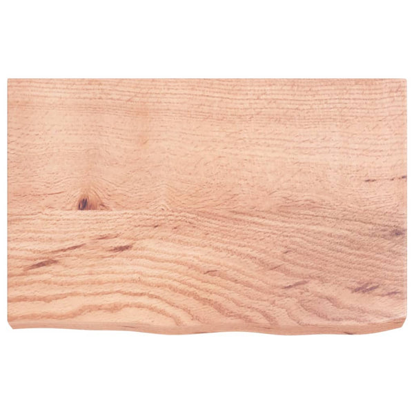 Tischplatte Hellbraun 60x40x(2-6) cm Massivholz Eiche Behandelt