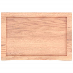 Tischplatte Hellbraun 60x40x(2-6) cm Massivholz Eiche Behandelt