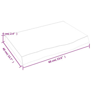 Tischplatte Hellbraun 60x40x(2-6) cm Massivholz Eiche Behandelt