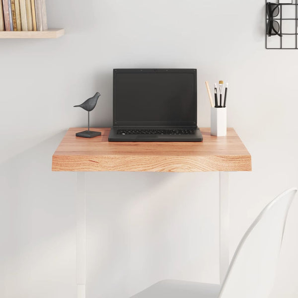 Tischplatte Hellbraun 60x40x(2-6) cm Massivholz Eiche Behandelt