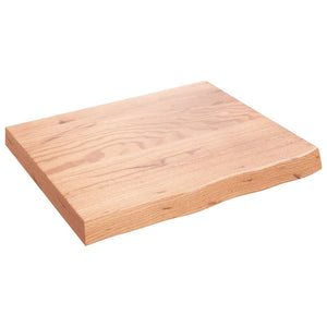 Tischplatte Hellbraun 60x50x(2-6) cm Massivholz Eiche Behandelt