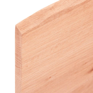 Tischplatte Hellbraun 80x40x2 cm Massivholz Eiche Behandelt
