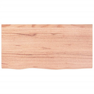 Tischplatte Hellbraun 80x40x(2-4) cm Massivholz Eiche Behandelt