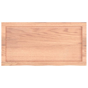 Tischplatte Hellbraun 80x40x(2-4) cm Massivholz Eiche Behandelt