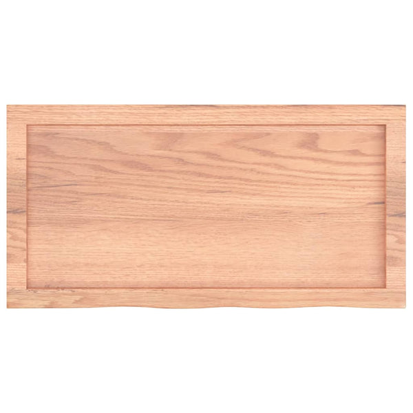 Tischplatte Hellbraun 80x40x(2-4) cm Massivholz Eiche Behandelt