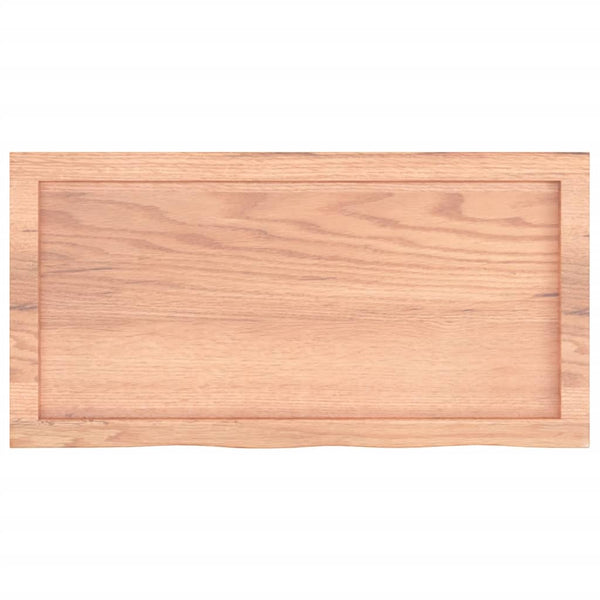 Tischplatte Hellbraun 80x40x(2-6) cm Massivholz Eiche Behandelt