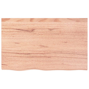 Tischplatte Hellbraun 80x50x(2-4) cm Massivholz Eiche Behandelt