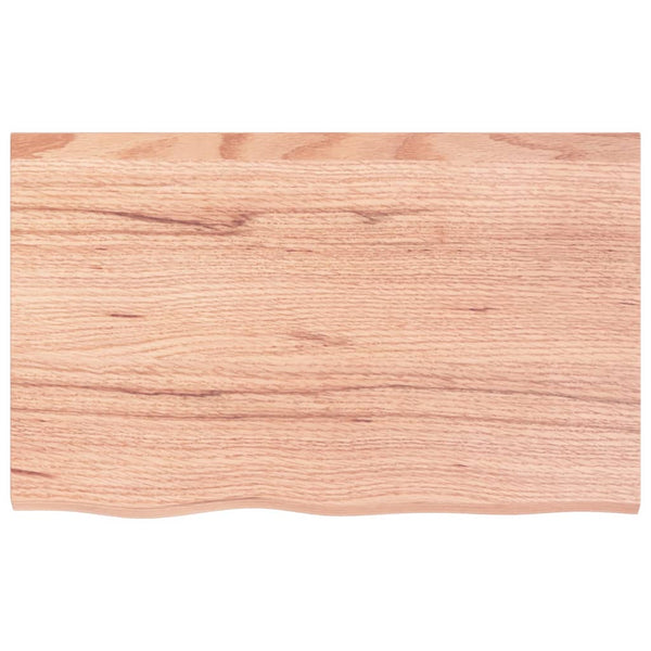 Tischplatte Hellbraun 80x50x(2-4) cm Massivholz Eiche Behandelt