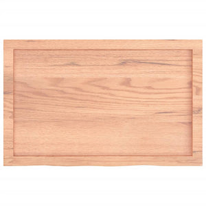 Tischplatte Hellbraun 80x50x(2-4) cm Massivholz Eiche Behandelt