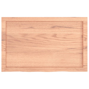 Tischplatte Hellbraun 80x50x(2-6) cm Massivholz Eiche Behandelt