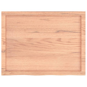 Tischplatte Hellbraun 80x60x(2-6) cm Massivholz Eiche Behandelt