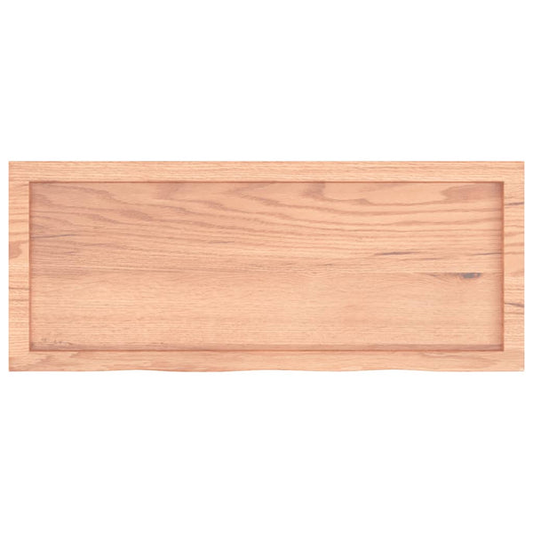 Tischplatte Hellbraun 100x40x(2-4)cm Massivholz Eiche Behandelt