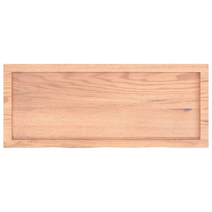 Tischplatte Hellbraun 100x40x(2-6)cm Massivholz Eiche Behandelt