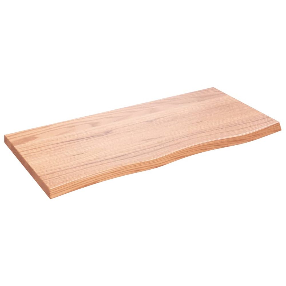 Tischplatte Hellbraun 100x50x(2-4)cm Massivholz Eiche Behandelt