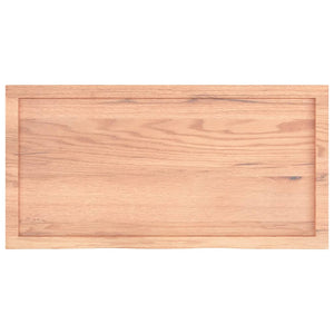 Tischplatte Hellbraun 100x50x(2-4)cm Massivholz Eiche Behandelt