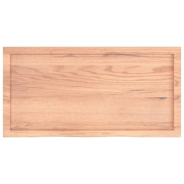 Tischplatte Hellbraun 100x50x(2-4)cm Massivholz Eiche Behandelt