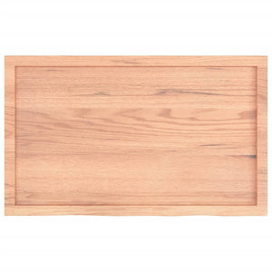 Tischplatte Hellbraun 100x60x(2-4)cm Massivholz Eiche Behandelt