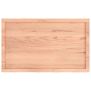Tischplatte Hellbraun 100x60x(2-6)cm Massivholz Eiche Behandelt