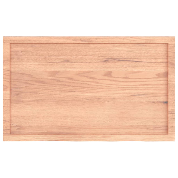 Tischplatte Hellbraun 100x60x(2-6)cm Massivholz Eiche Behandelt