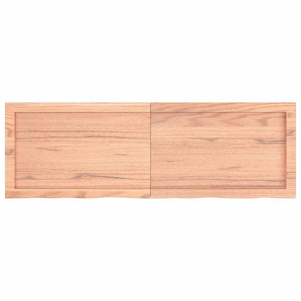 Tischplatte Hellbraun 120x40x(2-6)cm Massivholz Eiche Behandelt