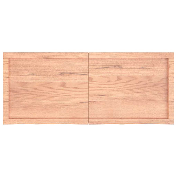 Tischplatte Hellbraun 120x50x(2-4)cm Massivholz Eiche Behandelt