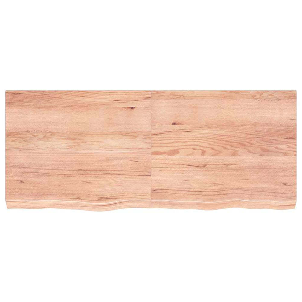 Tischplatte Hellbraun 120x50x(2-6)cm Massivholz Eiche Behandelt