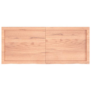 Tischplatte Hellbraun 120x50x(2-6)cm Massivholz Eiche Behandelt