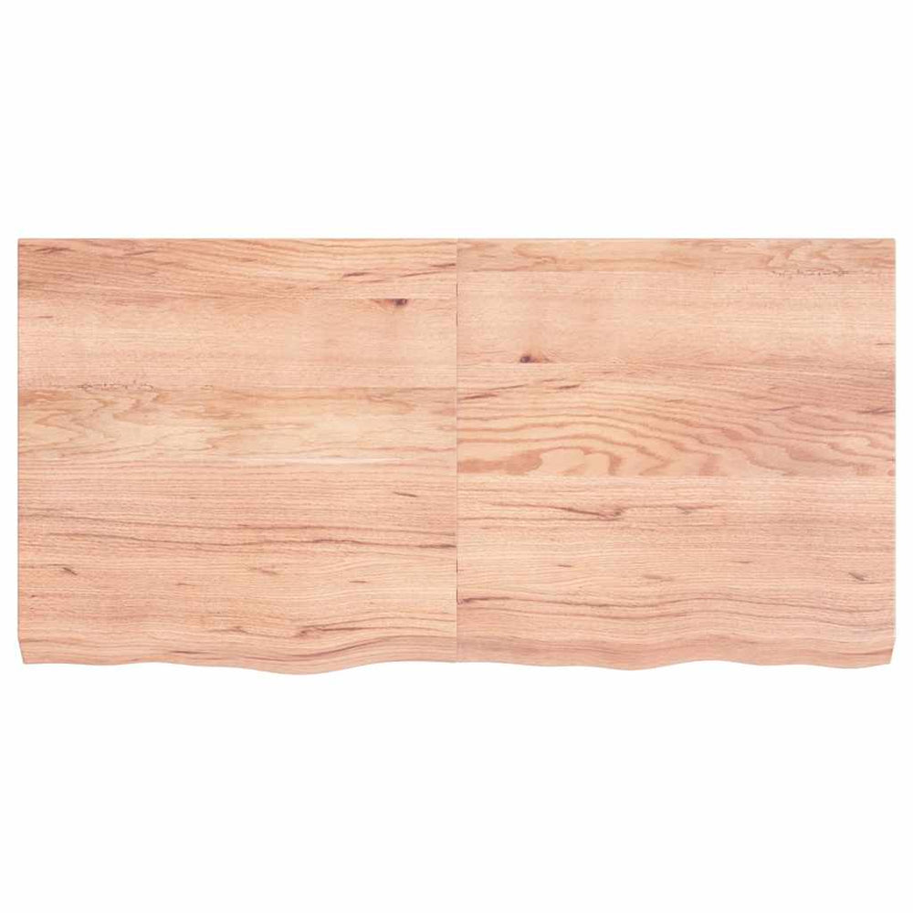 Tischplatte Hellbraun 120x60x(2-6)cm Massivholz Eiche Behandelt
