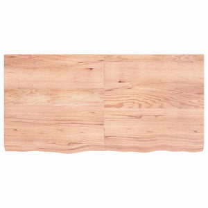Tischplatte Hellbraun 120x60x(2-6)cm Massivholz Eiche Behandelt