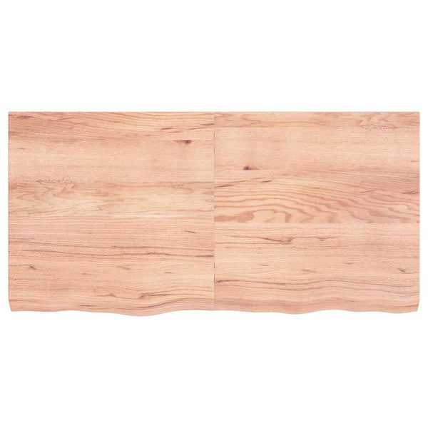 Tischplatte Hellbraun 120x60x(2-6)cm Massivholz Eiche Behandelt