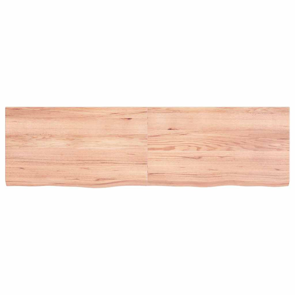 Tischplatte Hellbraun 140x40x(2-4)cm Massivholz Eiche Behandelt