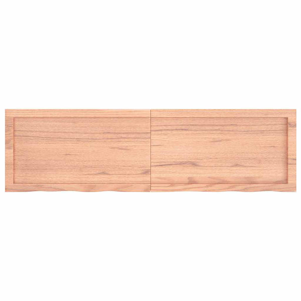 Tischplatte Hellbraun 140x40x(2-4)cm Massivholz Eiche Behandelt