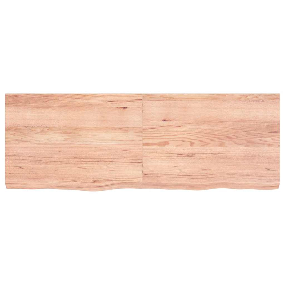 Tischplatte Hellbraun 140x50x(2-6)cm Massivholz Eiche Behandelt