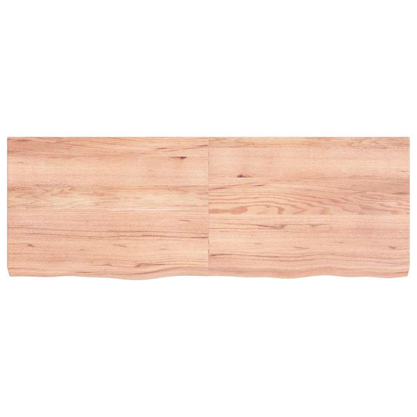 Tischplatte Hellbraun 140x50x(2-6)cm Massivholz Eiche Behandelt