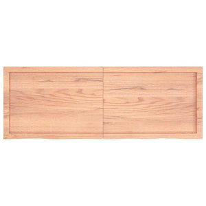 Tischplatte Hellbraun 140x50x(2-6)cm Massivholz Eiche Behandelt