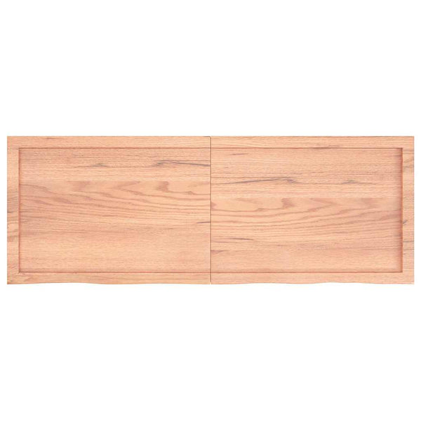 Tischplatte Hellbraun 140x50x(2-6)cm Massivholz Eiche Behandelt
