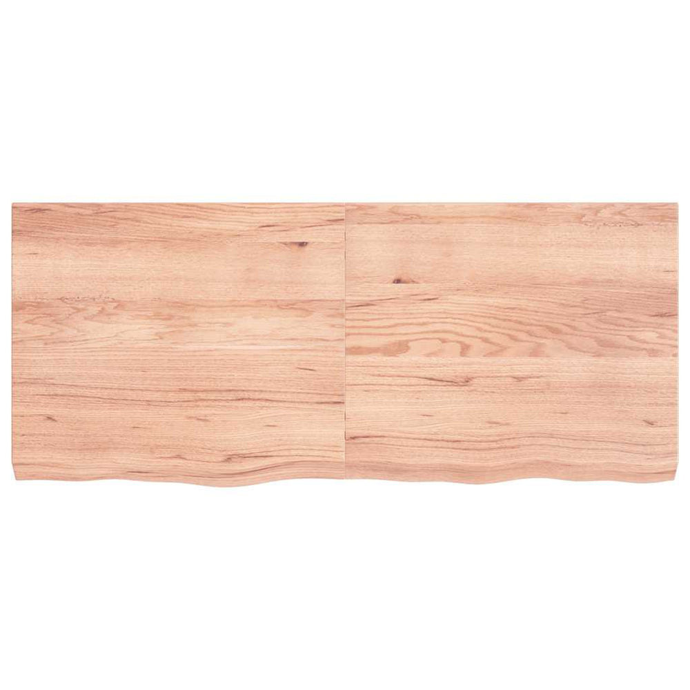 Tischplatte Hellbraun 140x60x(2-6)cm Massivholz Eiche Behandelt