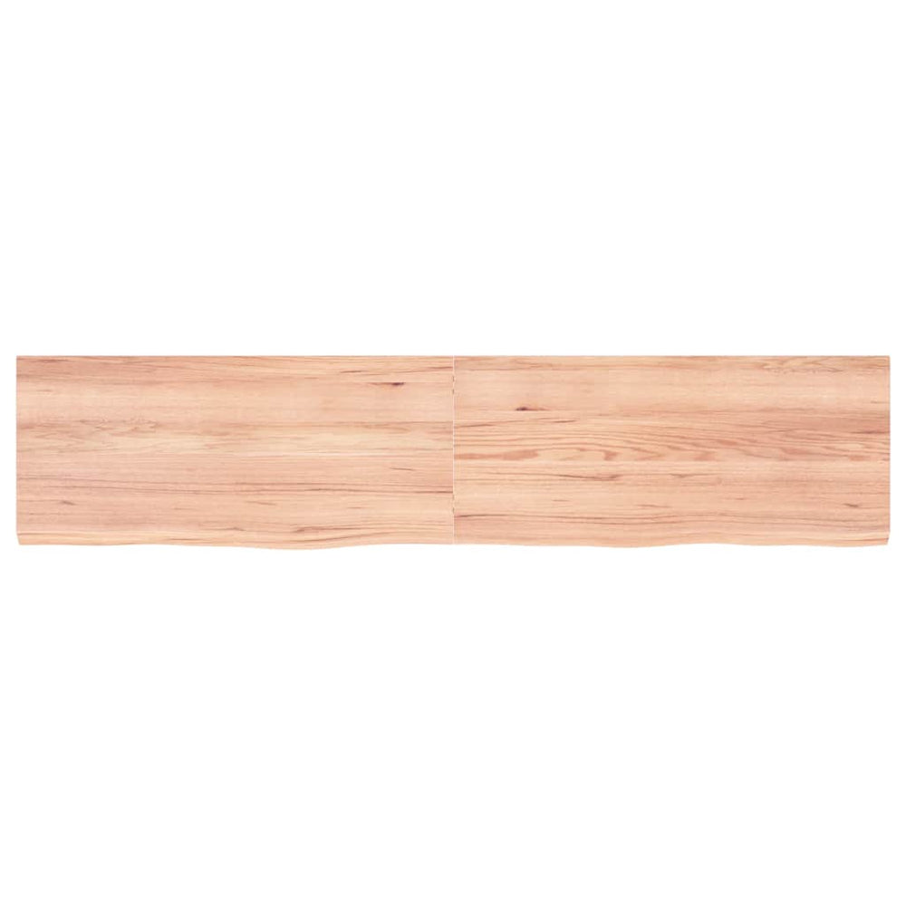 Tischplatte Hellbraun 180x40x(2-4)cm Massivholz Eiche Behandelt