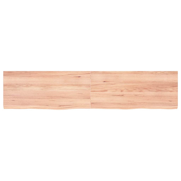 Tischplatte Hellbraun 180x40x(2-4)cm Massivholz Eiche Behandelt