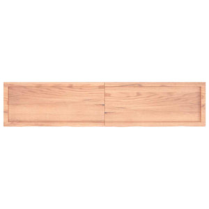 Tischplatte Hellbraun 180x40x(2-4)cm Massivholz Eiche Behandelt
