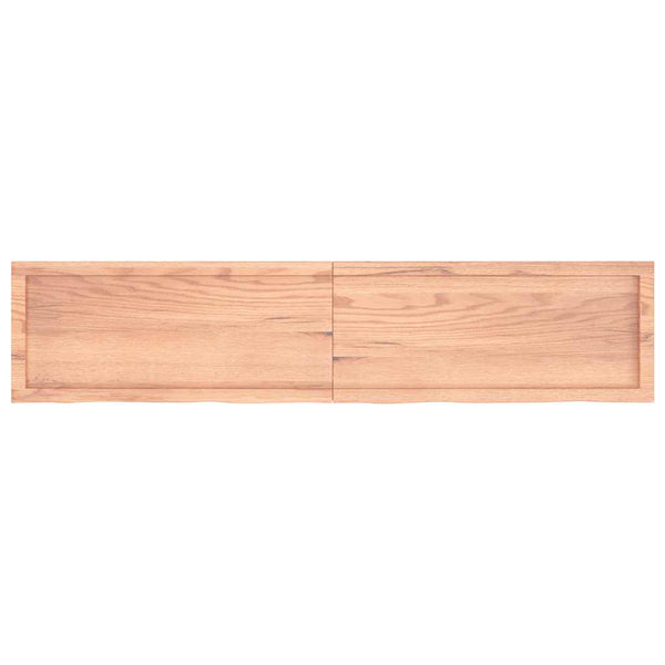 Tischplatte Hellbraun 180x40x(2-4)cm Massivholz Eiche Behandelt
