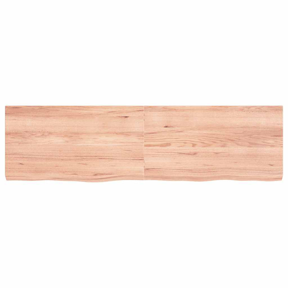 Tischplatte Hellbraun 180x50x(2-6)cm Massivholz Eiche Behandelt