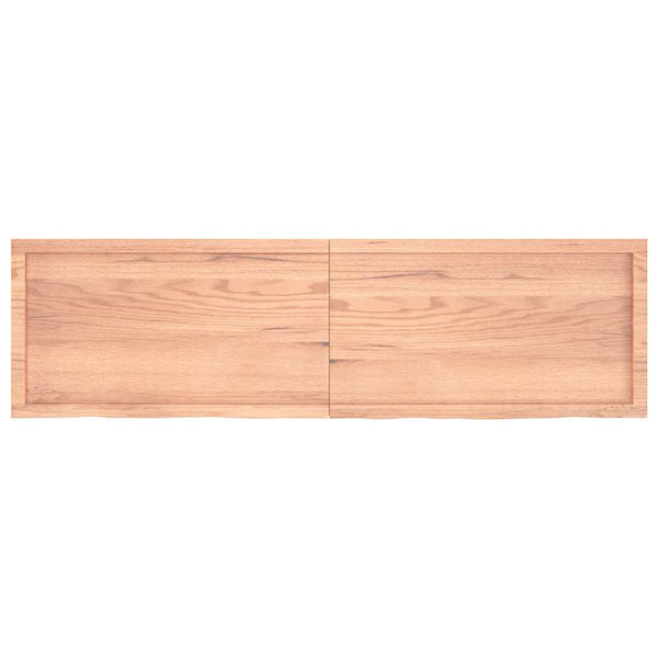 Tischplatte Hellbraun 180x50x(2-6)cm Massivholz Eiche Behandelt