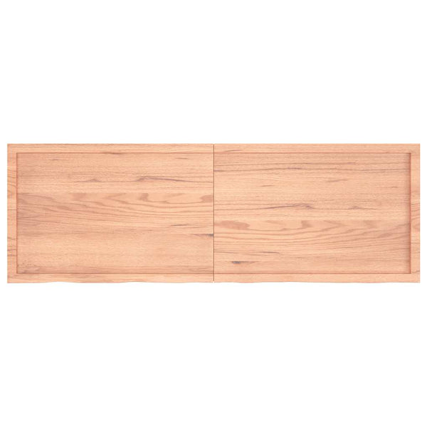 Tischplatte Hellbraun 180x60x(2-6)cm Massivholz Eiche Behandelt