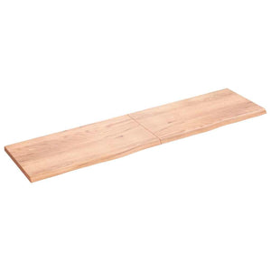 Tischplatte Hellbraun 200x50x(2-4)cm Massivholz Eiche Behandelt
