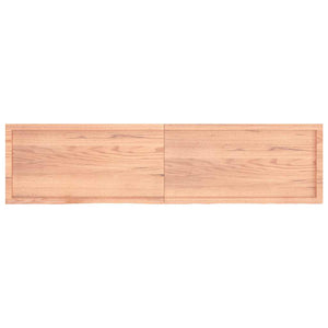 Tischplatte Hellbraun 200x50x(2-4)cm Massivholz Eiche Behandelt